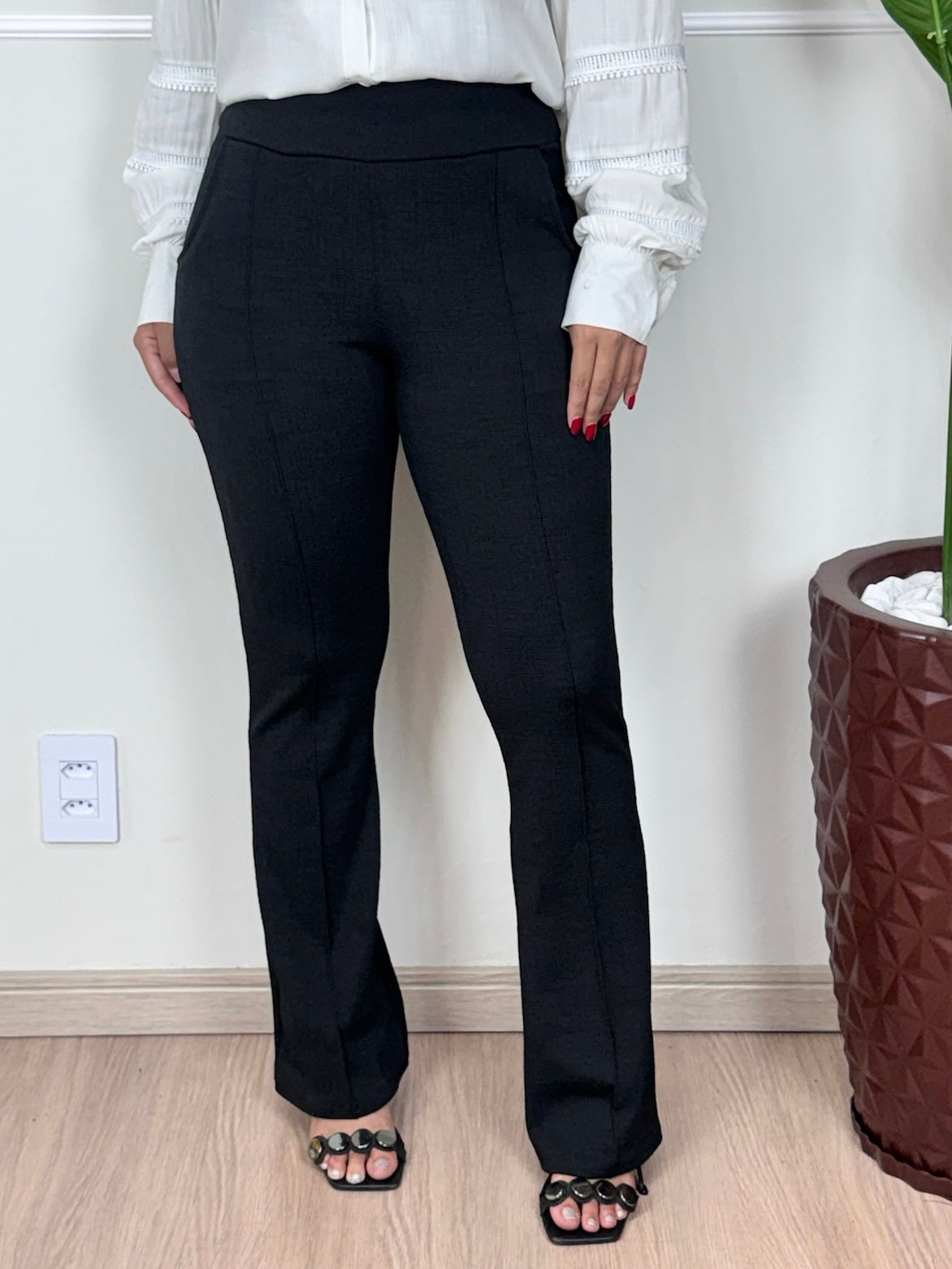 Calça flare jacard