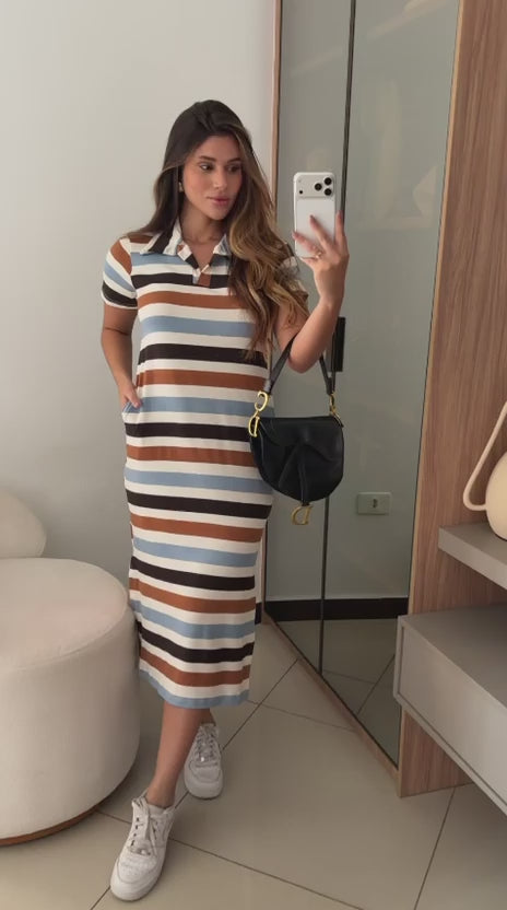Vestido gola polo