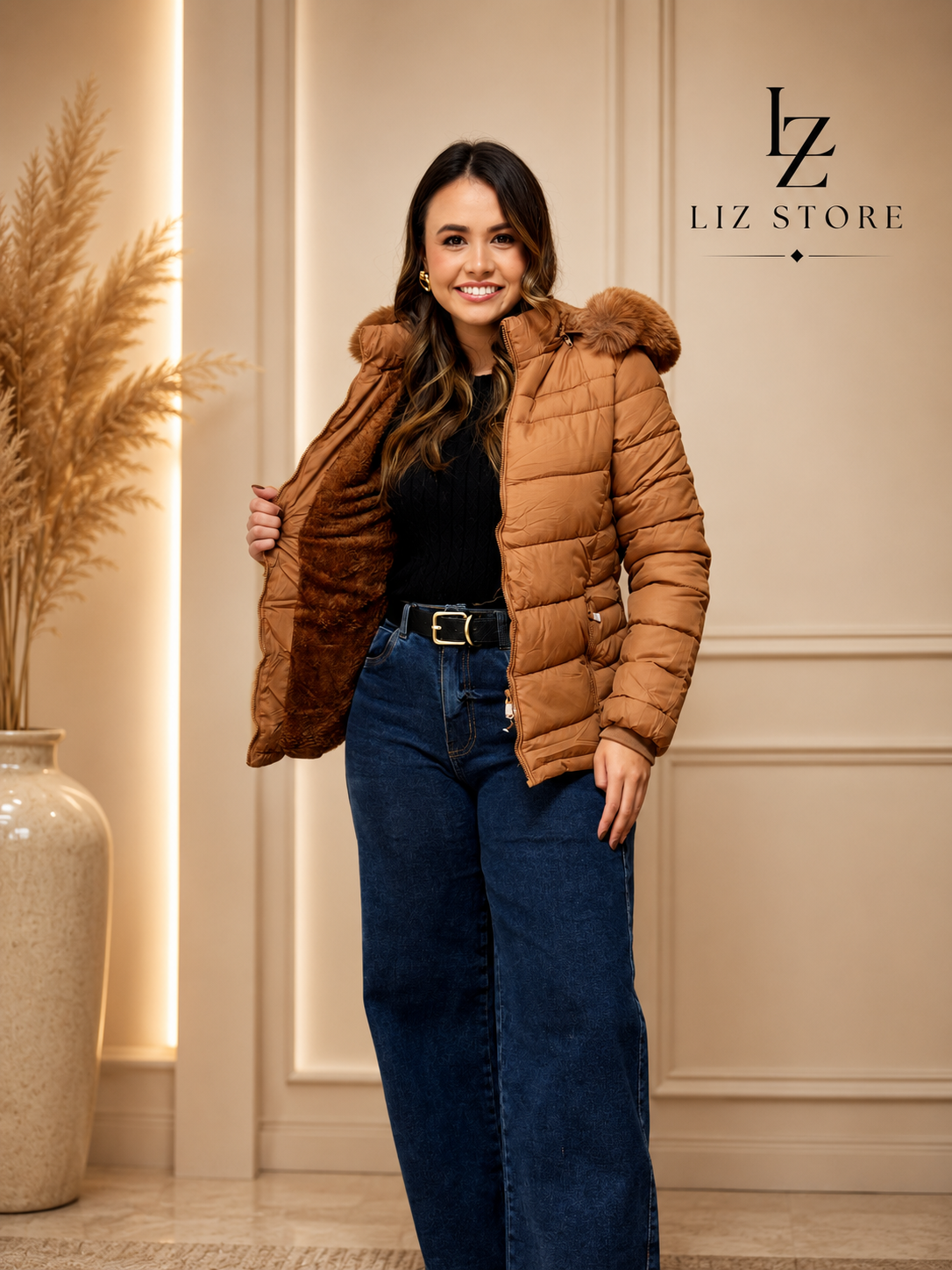2704 jaqueta nylon marron